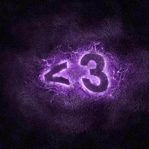 Nightly & The Midnight – 1989 single cover: a glowing purple <3 heart symbol pressed into a dark, furry purple surface, with crackling light around it